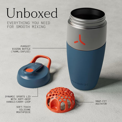 Pursuit Stainless Steel Shaker Bottle 26oz, Midnight Blue