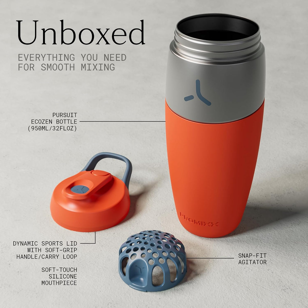 Pursuit Stainless Steel Shaker Bottle 26oz, Midnight Blue