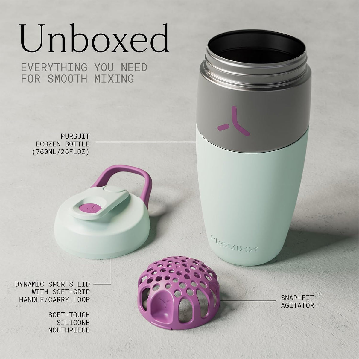Pursuit Stainless Steel Shaker Bottle 26oz, Midnight Blue