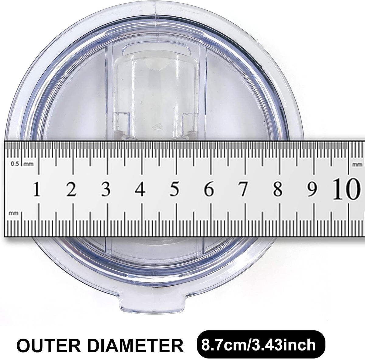 2 Replacement Lids for Stainless Steel Tumbler Travel Cup - Fits OF Inner diameter 3.7 to 3.74 INCH Yeti Rambler and others (Transparent) (30 OZ)