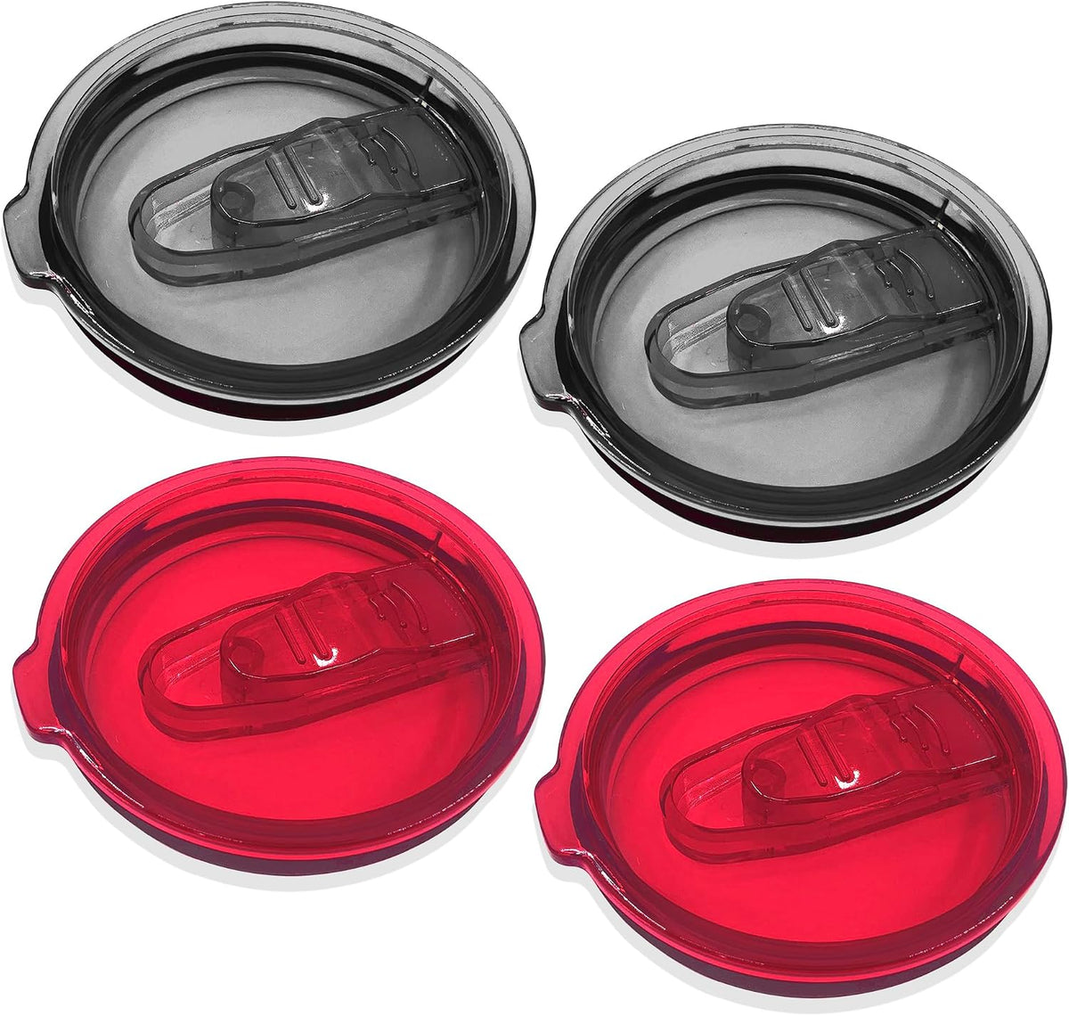 2 Replacement Lids for Stainless Steel Tumbler Travel Cup - Fits OF Inner diameter 3.7 to 3.74 INCH Yeti Rambler and others (Transparent) (30 OZ)