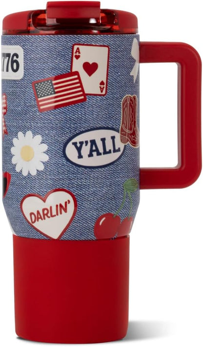 Coffee Traveler 20oz Ceramic-Lined Mug with Handle, Dusty Rose
