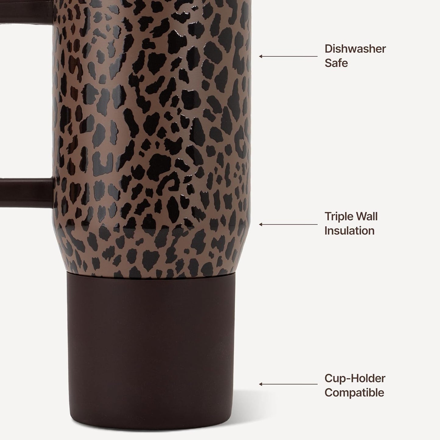 Coffee Traveler 20oz Ceramic-Lined Mug with Handle, Dusty Rose