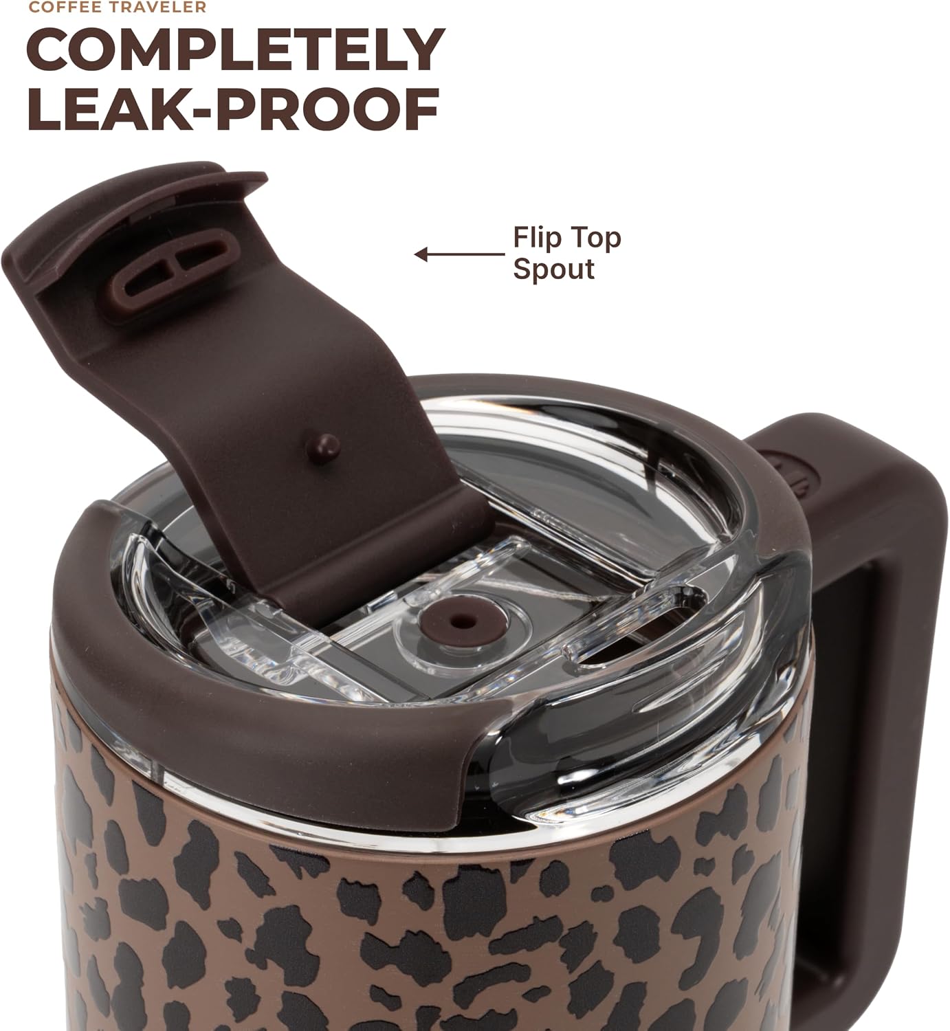 Coffee Traveler 20oz Ceramic-Lined Mug with Handle, Dusty Rose