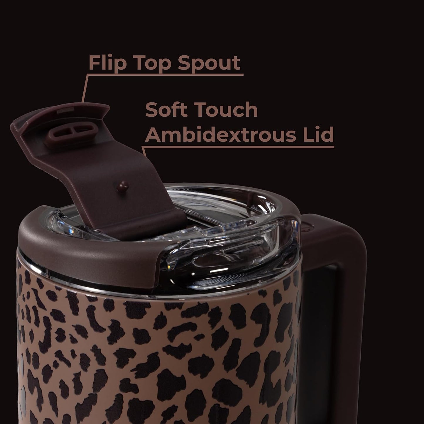 Coffee Traveler 20oz Ceramic-Lined Mug with Handle, Dusty Rose