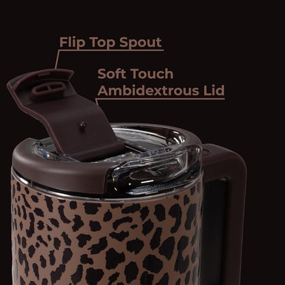 Coffee Traveler 20oz Ceramic-Lined Mug with Handle, Dusty Rose