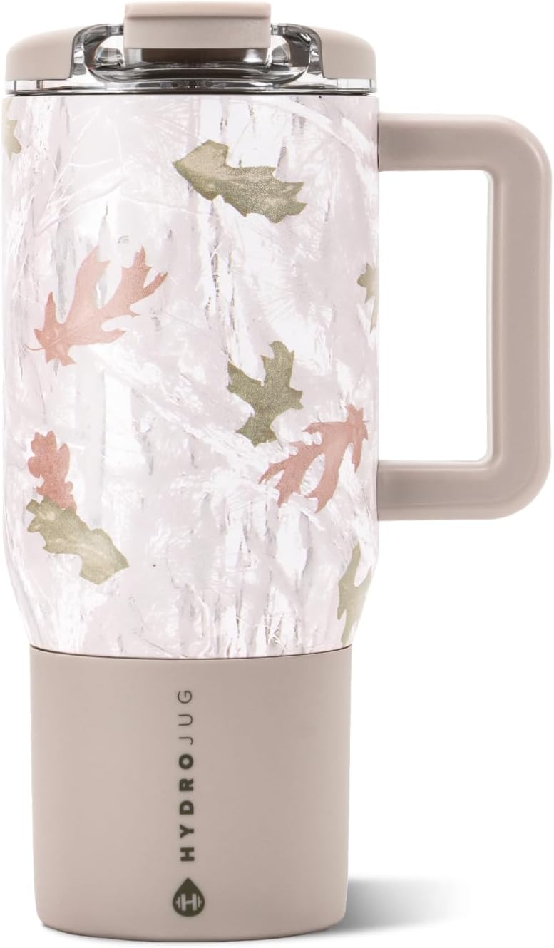 Coffee Traveler 20oz Ceramic-Lined Mug with Handle, Dusty Rose
