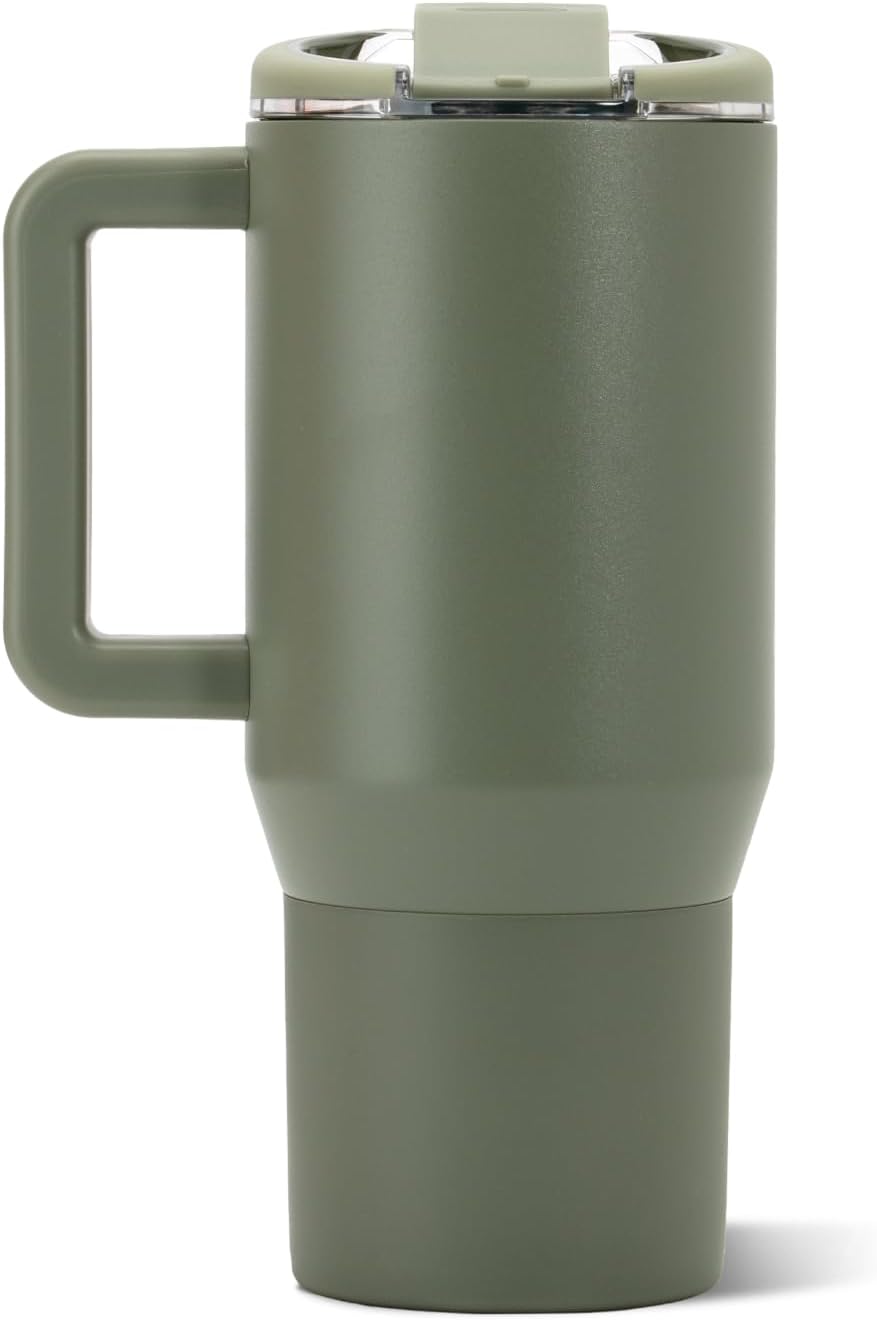 Coffee Traveler 20oz Ceramic-Lined Mug with Handle, Dusty Rose