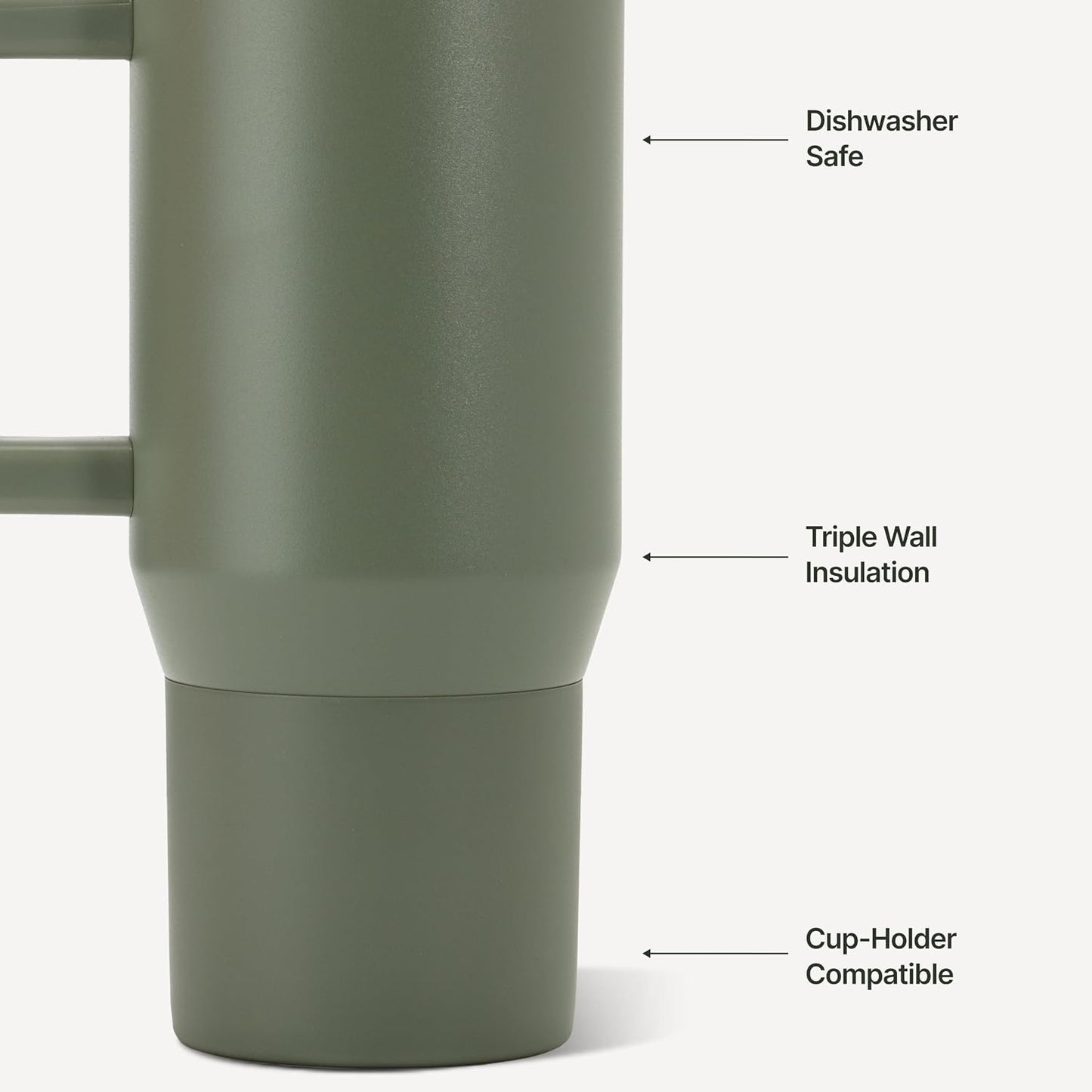 Coffee Traveler 20oz Ceramic-Lined Mug with Handle, Dusty Rose