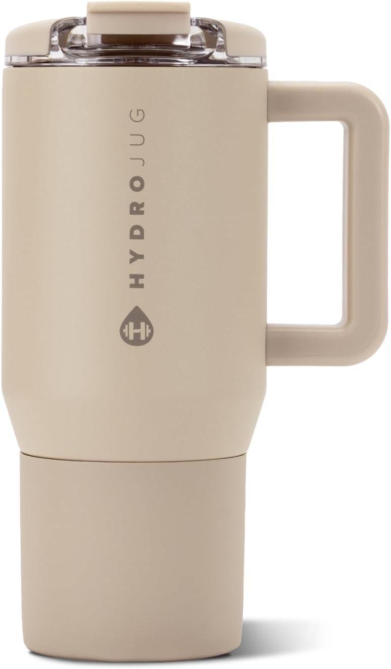 Coffee Traveler 20oz Ceramic-Lined Mug with Handle, Dusty Rose