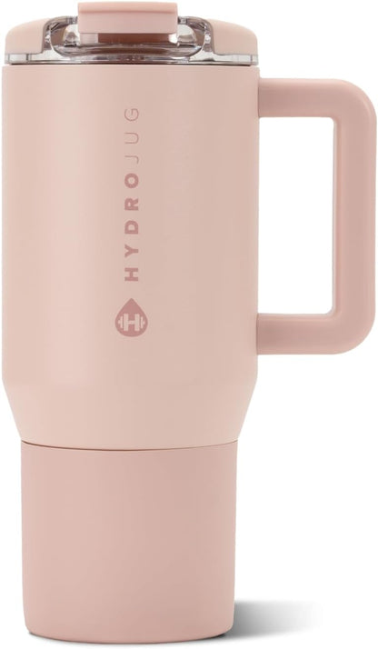 Coffee Traveler 20oz Ceramic-Lined Mug with Handle, Dusty Rose