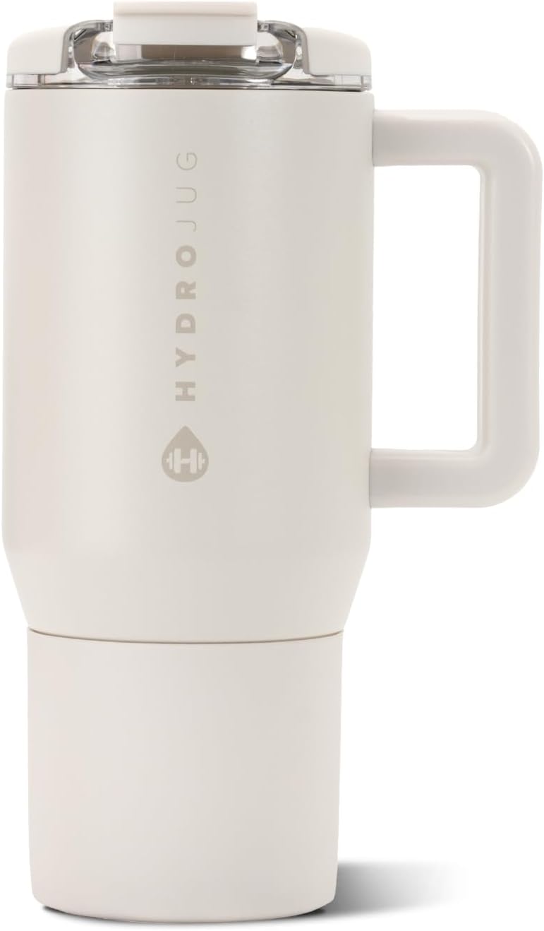 Coffee Traveler 20oz Ceramic-Lined Mug with Handle, Dusty Rose