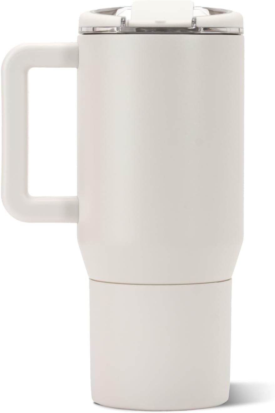 Coffee Traveler 20oz Ceramic-Lined Mug with Handle, Dusty Rose