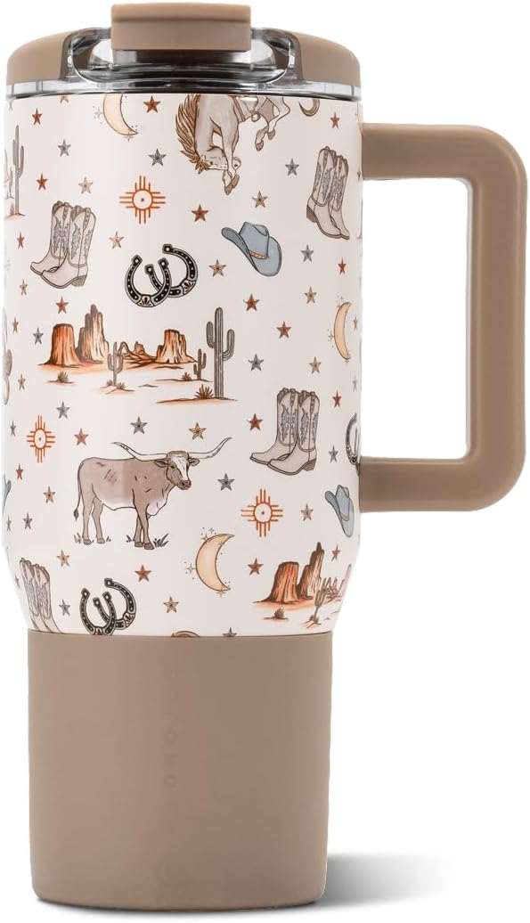 Coffee Traveler 20oz Ceramic-Lined Mug with Handle, Dusty Rose