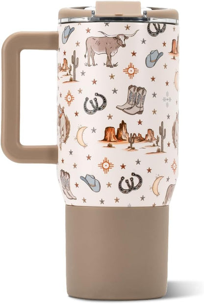 Coffee Traveler 20oz Ceramic-Lined Mug with Handle, Dusty Rose