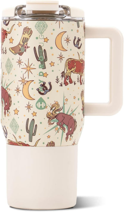 Coffee Traveler 20oz Ceramic-Lined Mug with Handle, Dusty Rose