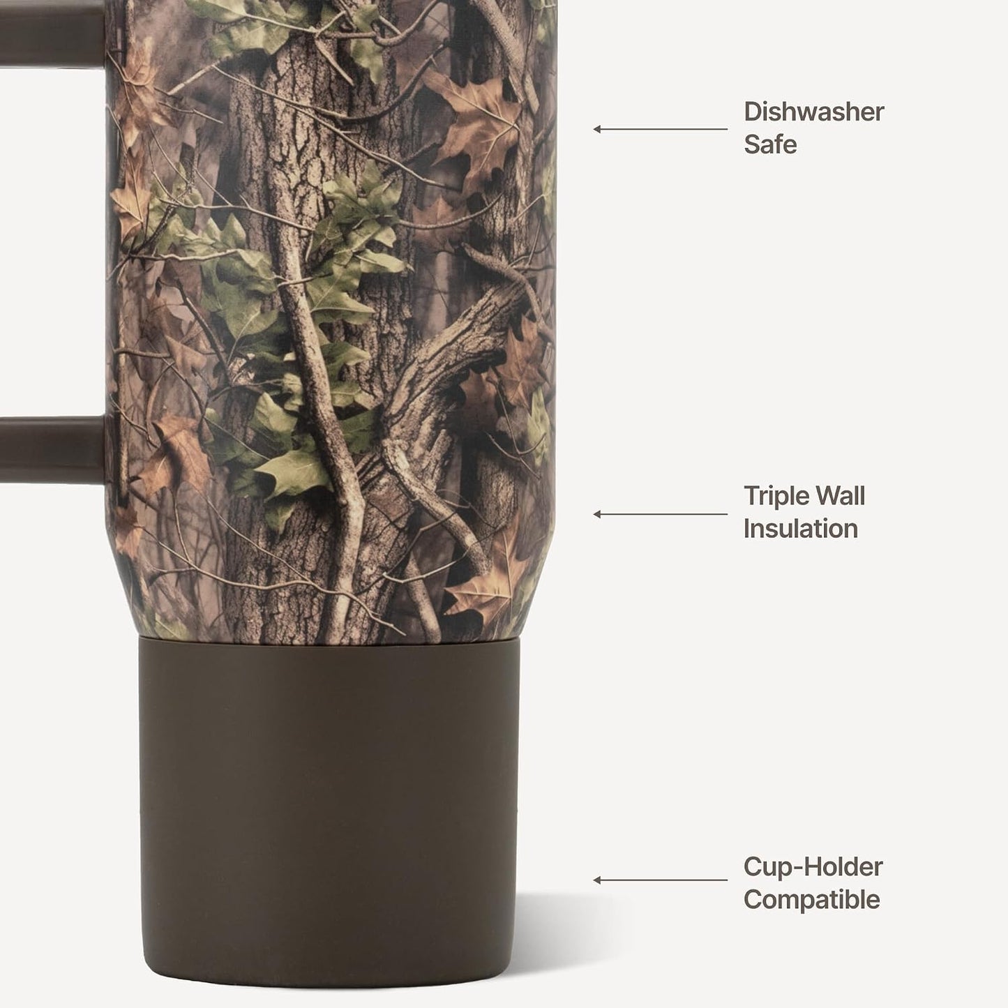 Coffee Traveler 20oz Ceramic-Lined Mug with Handle, Dusty Rose
