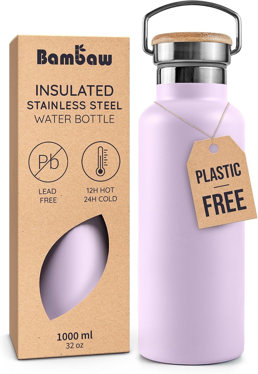 24 oz Stainless Steel Water Bottle, Insulated Metal Water Bottle Wide Mouth, Great for Hiking & Travel, With Handle Easy to Carry, Rust-Resistant & Durable (Aegean Blue)