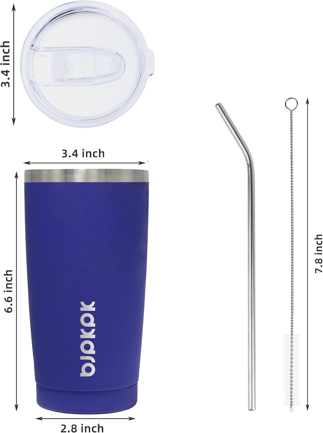 20 oz Coffee Tumbler with Lid & Straw, Insulated Stainless Steel Mug | Double Wall Vacuum, Keeps Hot/Cold, BPA Free, Leak Proof, Iced Coffee Cup Fit Car Holder, Travel & Beach, Lavender Green - Colors A