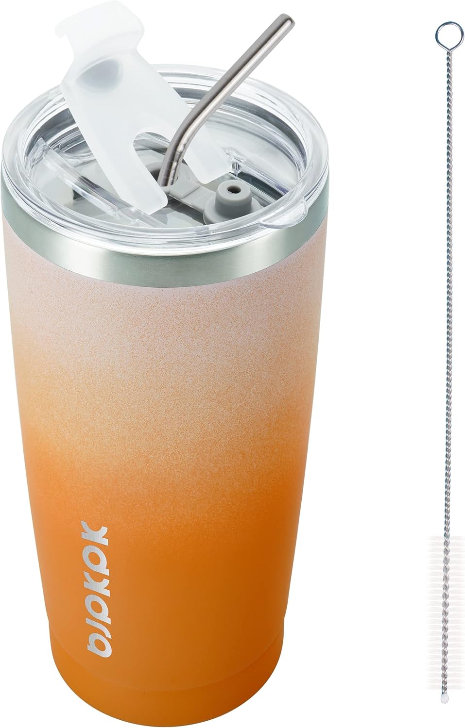 20 oz Coffee Tumbler with Lid & Straw, Insulated Stainless Steel Mug | Double Wall Vacuum, Keeps Hot/Cold, BPA Free, Leak Proof, Iced Coffee Cup Fit Car Holder, Travel & Beach, Lavender Green - Colors A