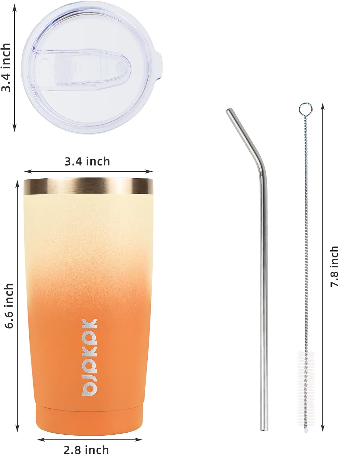 20 oz Coffee Tumbler with Lid & Straw, Insulated Stainless Steel Mug | Double Wall Vacuum, Keeps Hot/Cold, BPA Free, Leak Proof, Iced Coffee Cup Fit Car Holder, Travel & Beach, Lavender Green - Colors A