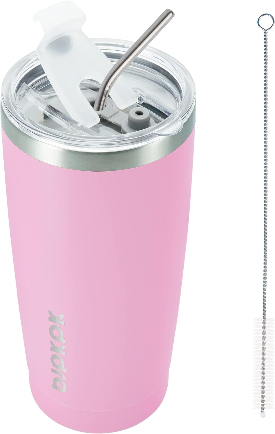20 oz Coffee Tumbler with Lid & Straw, Insulated Stainless Steel Mug | Double Wall Vacuum, Keeps Hot/Cold, BPA Free, Leak Proof, Iced Coffee Cup Fit Car Holder, Travel & Beach, Lavender Green - Colors A