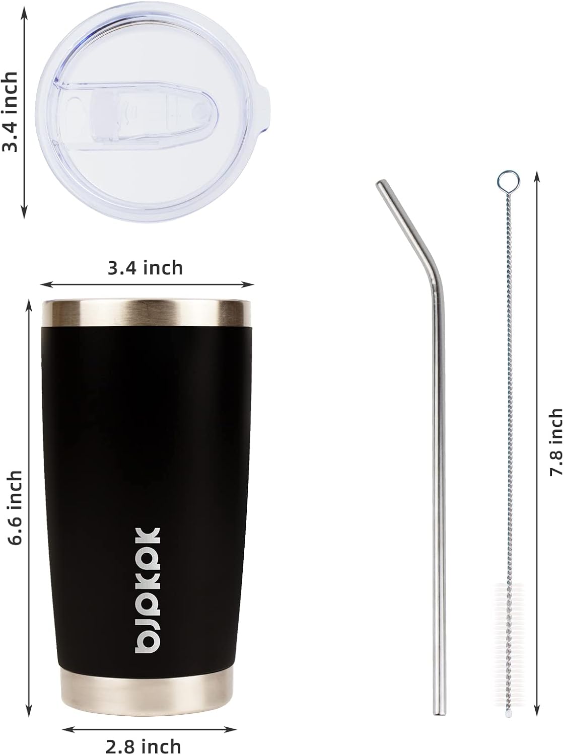 20 oz Coffee Tumbler with Lid & Straw, Insulated Stainless Steel Mug | Double Wall Vacuum, Keeps Hot/Cold, BPA Free, Leak Proof, Iced Coffee Cup Fit Car Holder, Travel & Beach, Lavender Green - Colors A