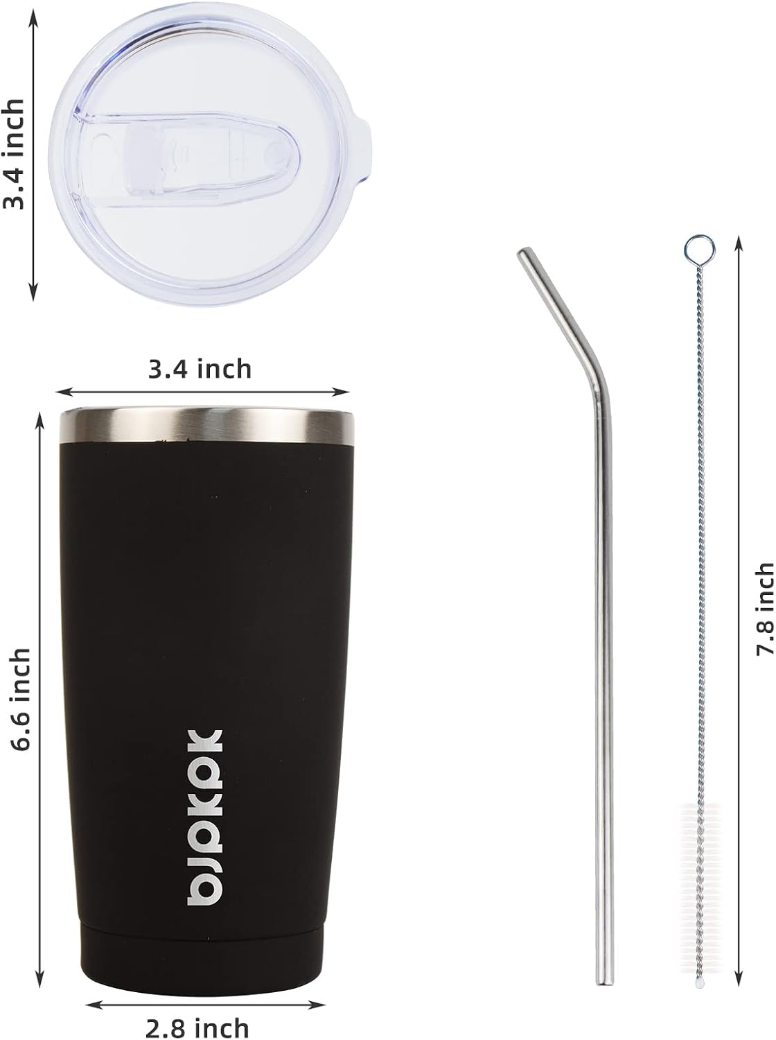 20 oz Coffee Tumbler with Lid & Straw, Insulated Stainless Steel Mug | Double Wall Vacuum, Keeps Hot/Cold, BPA Free, Leak Proof, Iced Coffee Cup Fit Car Holder, Travel & Beach, Lavender Green - Colors A