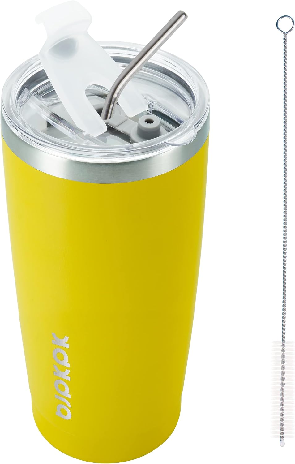 20 oz Coffee Tumbler with Lid & Straw, Insulated Stainless Steel Mug | Double Wall Vacuum, Keeps Hot/Cold, BPA Free, Leak Proof, Iced Coffee Cup Fit Car Holder, Travel & Beach, Lavender Green - Colors A