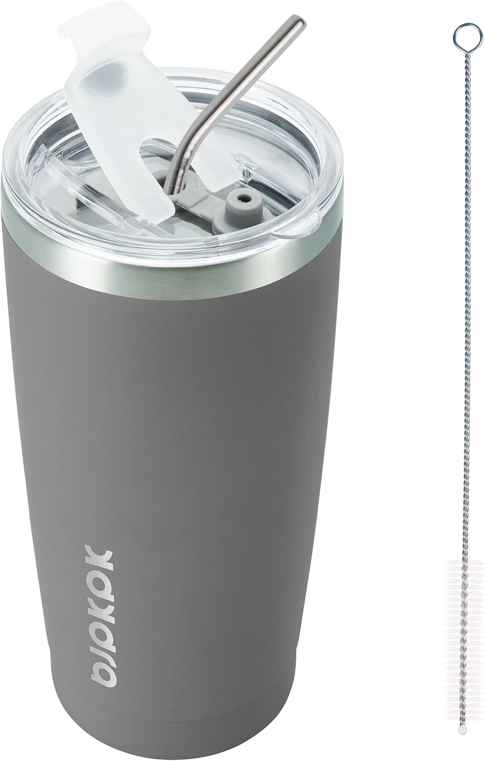 20 oz Coffee Tumbler with Lid & Straw, Insulated Stainless Steel Mug | Double Wall Vacuum, Keeps Hot/Cold, BPA Free, Leak Proof, Iced Coffee Cup Fit Car Holder, Travel & Beach, Lavender Green - Colors A