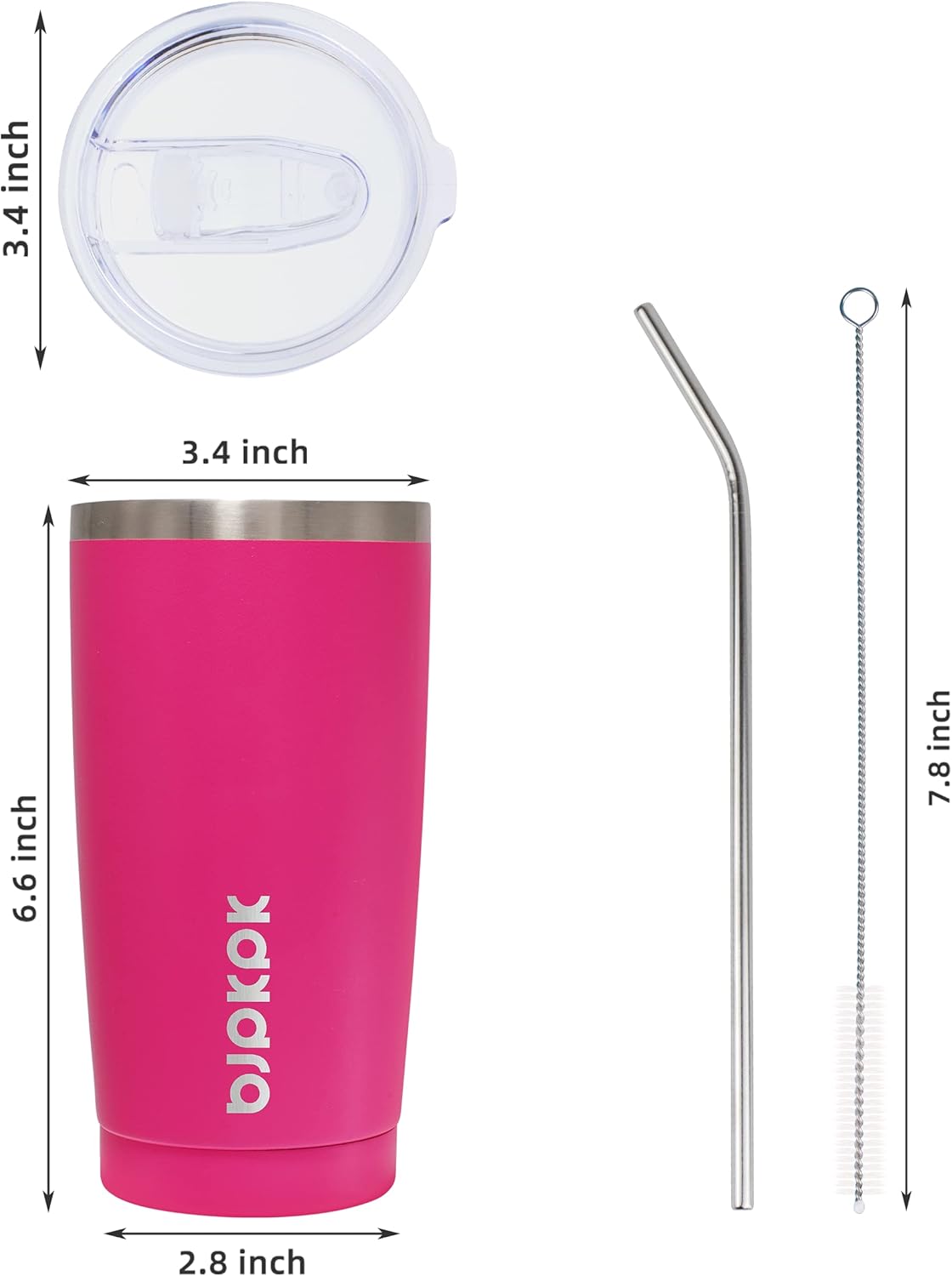 20 oz Coffee Tumbler with Lid & Straw, Insulated Stainless Steel Mug | Double Wall Vacuum, Keeps Hot/Cold, BPA Free, Leak Proof, Iced Coffee Cup Fit Car Holder, Travel & Beach, Lavender Green - Colors A