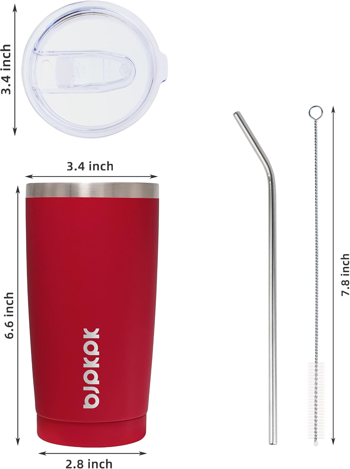 20 oz Coffee Tumbler with Lid & Straw, Insulated Stainless Steel Mug | Double Wall Vacuum, Keeps Hot/Cold, BPA Free, Leak Proof, Iced Coffee Cup Fit Car Holder, Travel & Beach, Lavender Green - Colors A