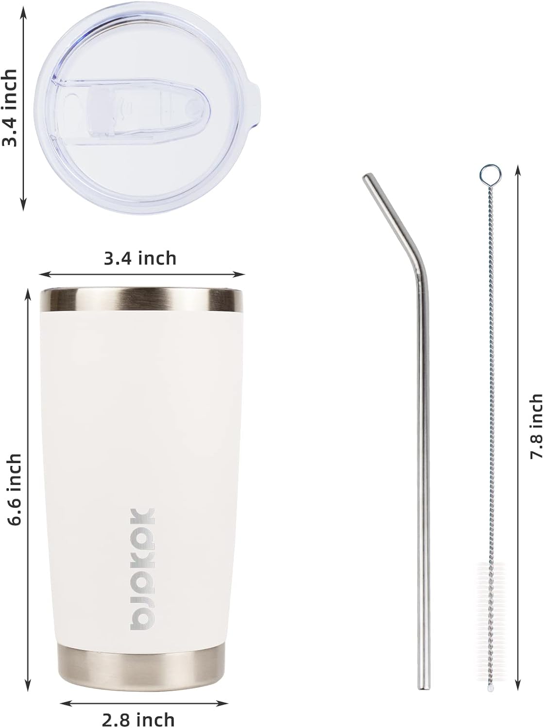 20 oz Coffee Tumbler with Lid & Straw, Insulated Stainless Steel Mug | Double Wall Vacuum, Keeps Hot/Cold, BPA Free, Leak Proof, Iced Coffee Cup Fit Car Holder, Travel & Beach, Lavender Green - Colors A