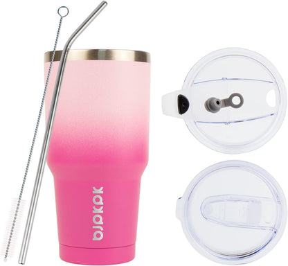 20 oz Coffee Tumbler with Lid & Straw, Insulated Stainless Steel Mug | Double Wall Vacuum, Keeps Hot/Cold, BPA Free, Leak Proof, Iced Coffee Cup Fit Car Holder, Travel & Beach, Lavender Green - Colors A