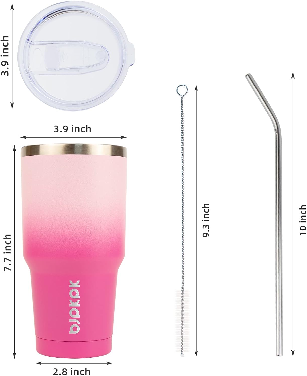 20 oz Coffee Tumbler with Lid & Straw, Insulated Stainless Steel Mug | Double Wall Vacuum, Keeps Hot/Cold, BPA Free, Leak Proof, Iced Coffee Cup Fit Car Holder, Travel & Beach, Lavender Green - Colors A