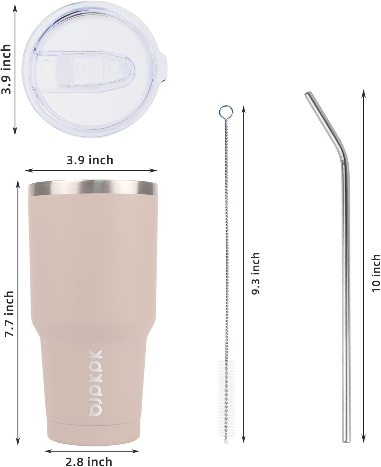 20 oz Coffee Tumbler with Lid & Straw, Insulated Stainless Steel Mug | Double Wall Vacuum, Keeps Hot/Cold, BPA Free, Leak Proof, Iced Coffee Cup Fit Car Holder, Travel & Beach, Lavender Green - Colors A