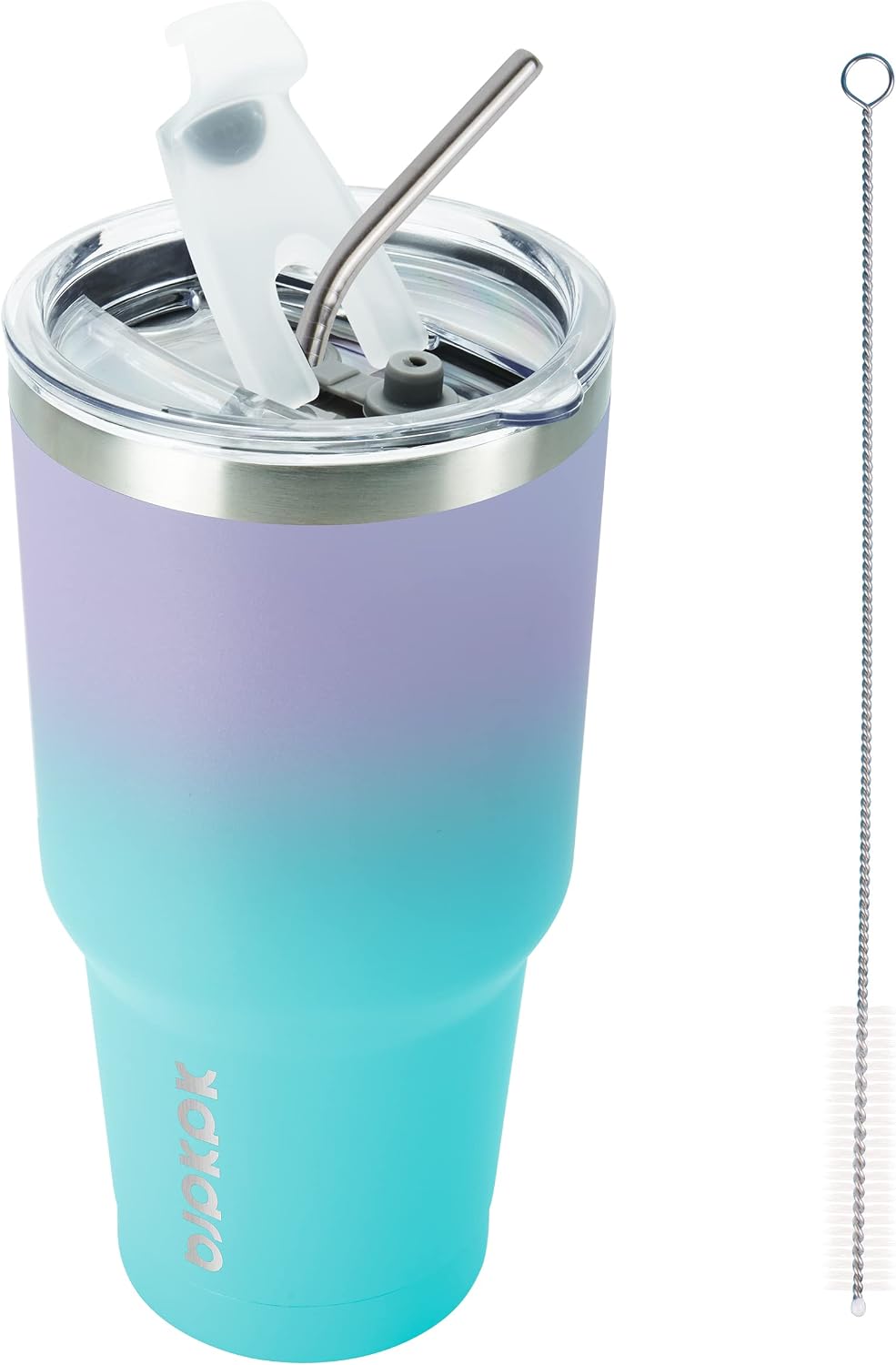 20 oz Coffee Tumbler with Lid & Straw, Insulated Stainless Steel Mug | Double Wall Vacuum, Keeps Hot/Cold, BPA Free, Leak Proof, Iced Coffee Cup Fit Car Holder, Travel & Beach, Lavender Green - Colors A