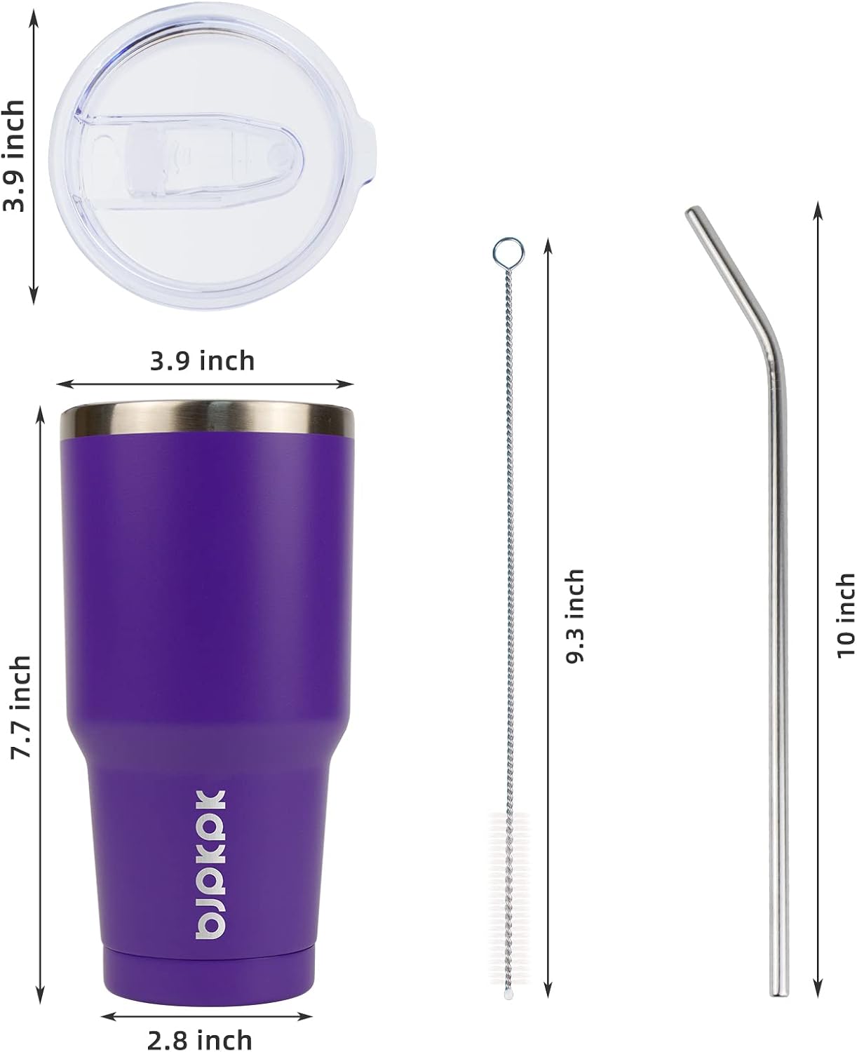 20 oz Coffee Tumbler with Lid & Straw, Insulated Stainless Steel Mug | Double Wall Vacuum, Keeps Hot/Cold, BPA Free, Leak Proof, Iced Coffee Cup Fit Car Holder, Travel & Beach, Lavender Green - Colors A