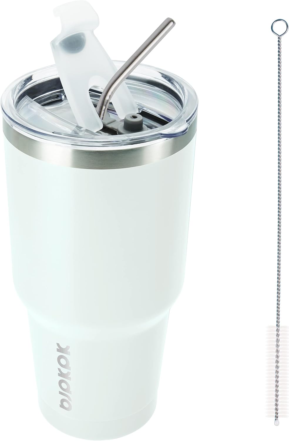 20 oz Coffee Tumbler with Lid & Straw, Insulated Stainless Steel Mug | Double Wall Vacuum, Keeps Hot/Cold, BPA Free, Leak Proof, Iced Coffee Cup Fit Car Holder, Travel & Beach, Lavender Green - Colors A