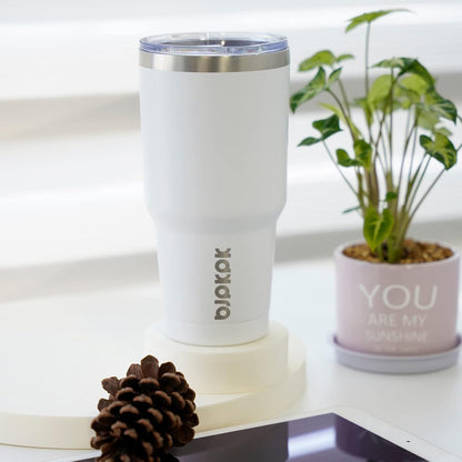 20 oz Coffee Tumbler with Lid & Straw, Insulated Stainless Steel Mug | Double Wall Vacuum, Keeps Hot/Cold, BPA Free, Leak Proof, Iced Coffee Cup Fit Car Holder, Travel & Beach, Lavender Green - Colors A