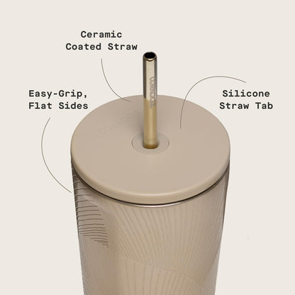 Cold Cup Insulated Tumbler - Stainless Steel Tumbler with Lid and Straw, Triple Insulated for Hot and Cold Drinks, Cupholder Friendly, BPA-Free - 24oz - Black Bows
