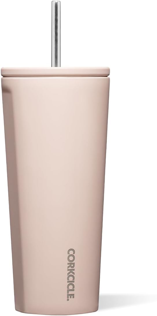 Cold Cup Insulated Tumbler - Stainless Steel Tumbler with Lid and Straw, Triple Insulated for Hot and Cold Drinks, Cupholder Friendly, BPA-Free - 24oz - Black Bows