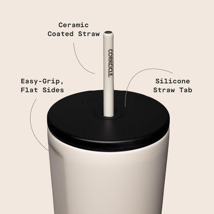 Cold Cup Insulated Tumbler - Stainless Steel Tumbler with Lid and Straw, Triple Insulated for Hot and Cold Drinks, Cupholder Friendly, BPA-Free - 24oz - Black Bows