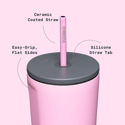 Cold Cup Insulated Tumbler - Stainless Steel Tumbler with Lid and Straw, Triple Insulated for Hot and Cold Drinks, Cupholder Friendly, BPA-Free - 24oz - Black Bows