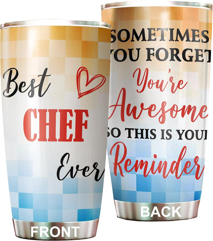 Best Caterer Ever Tumbler Stainless Steel 20oz, Office Gifts Women Men Work Friends Coworker, Driking Coffee Cup For Birthday Christmas - Colors O