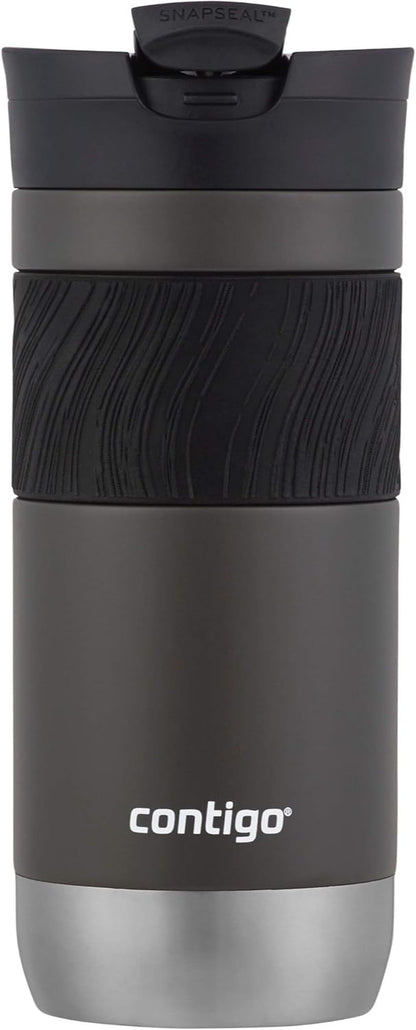 Byron Vacuum-Insulated Stainless Steel Travel Mug with Leak-Proof Lid & Superior 2.0 Stainless Steel Travel Mug with Handle and Leak-Proof Lid