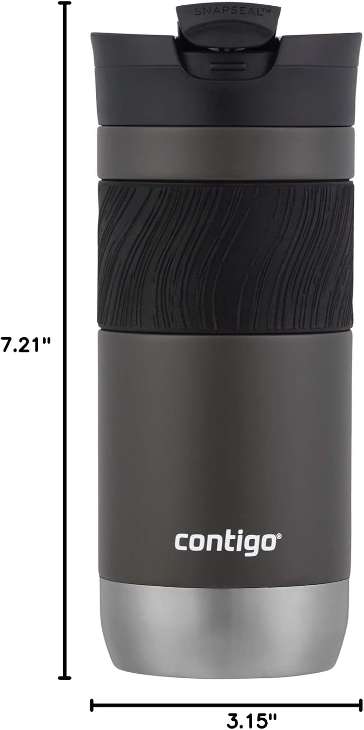 Byron Vacuum-Insulated Stainless Steel Travel Mug with Leak-Proof Lid & Superior 2.0 Stainless Steel Travel Mug with Handle and Leak-Proof Lid
