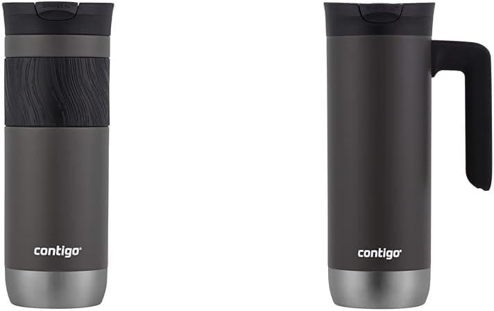 Byron Vacuum-Insulated Stainless Steel Travel Mug with Leak-Proof Lid & Superior 2.0 Stainless Steel Travel Mug with Handle and Leak-Proof Lid
