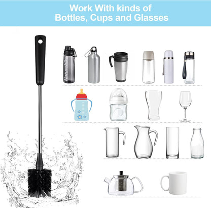 Bottle Brush, Long Scrub Cleaning Brushes with Straw & Lid Brushes