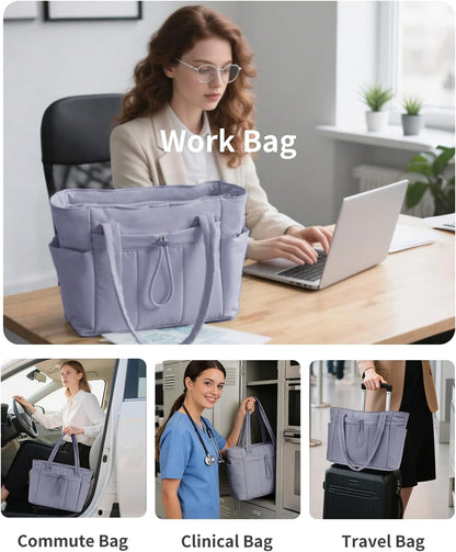 Work Tote for Women, 40oz Large Bottle Pocket, 15.6" Padded Device Compartment, Commute, Daily Use
